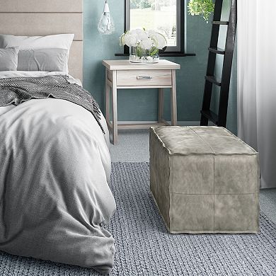 Simpli Home Brody Square Pouf