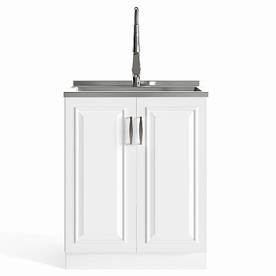 Simpli Home Darwin 28-in. Utility Sink and Cabinet
