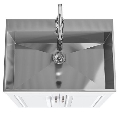 Simpli Home Darwin 28-in. Utility Sink and Cabinet
