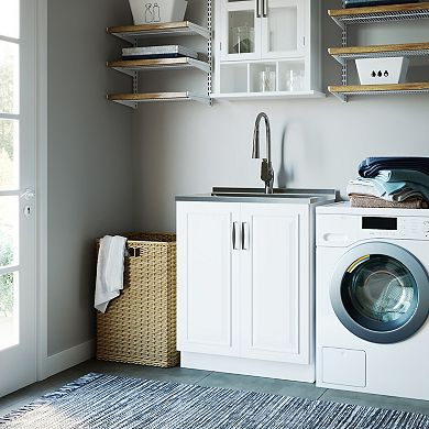 Simpli Home Darwin 28-in. Utility Sink and Cabinet