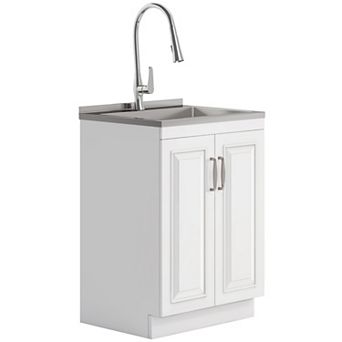 Simpli Home Darwin 28 in Utility Sink & Cabinet