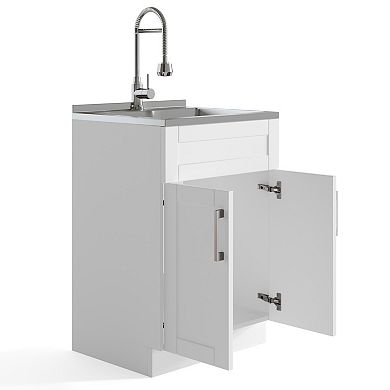 Simpli Home Hennessy Deluxe 24-in. Laundry Cabinet