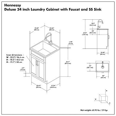 Simpli Home Hennessy Deluxe 24-in. Laundry Cabinet
