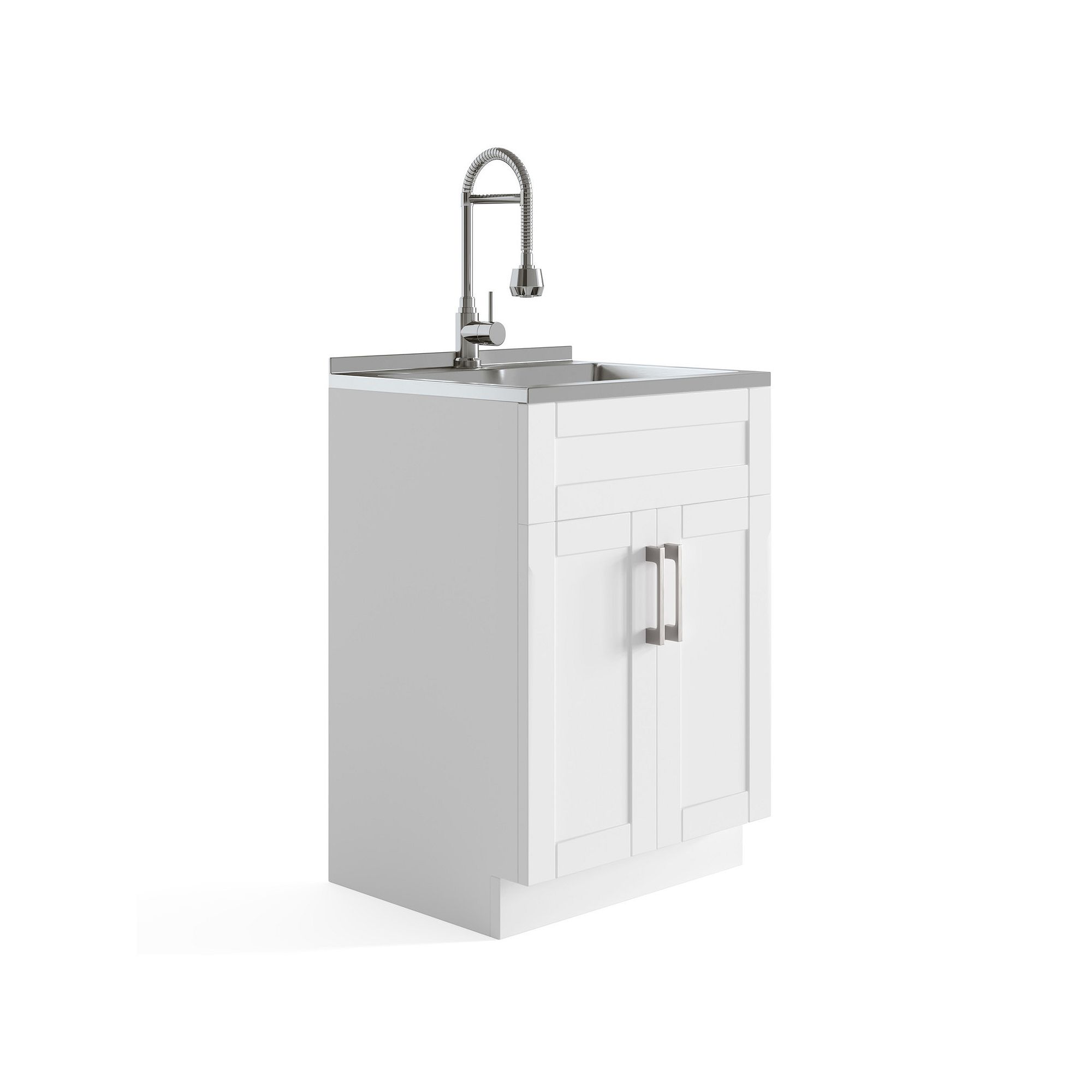 Simpli Home Hennessy Deluxe 24-in. Laundry Cabinet, Adult Unisex, Pure Whit