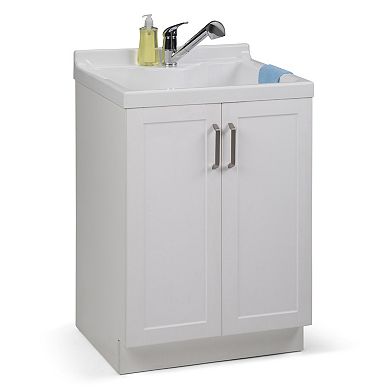 Simpli Home Kyle All-In-One 24-in. Laundry Utility Sink and Cabinet