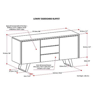 Simpli Home Lowry Sideboard Buffet Table