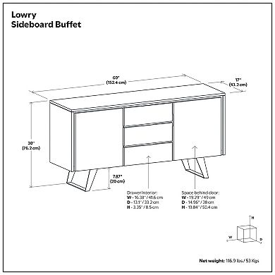 Simpli Home Lowry Sideboard Buffet Table