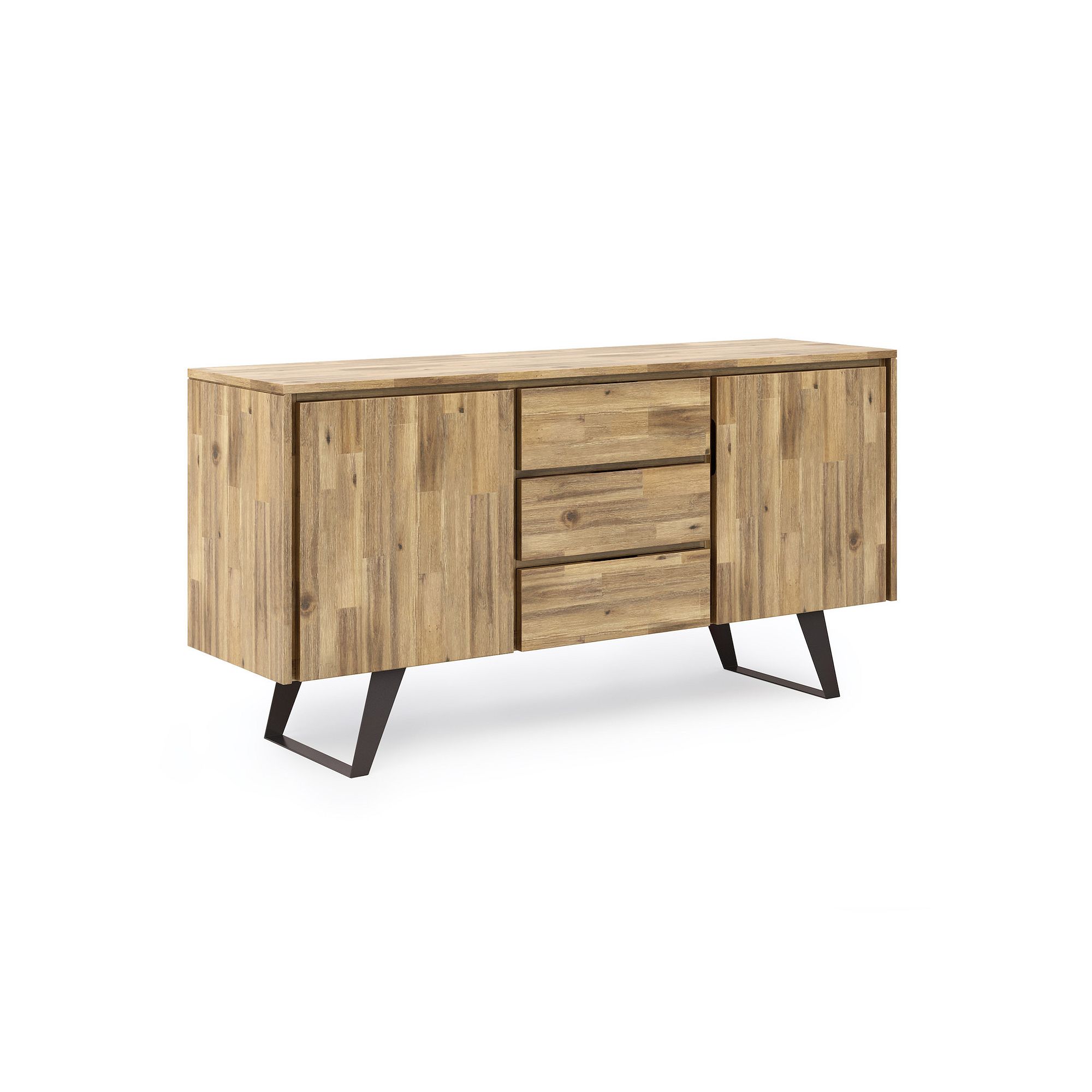 Simpli Home Lowry Sideboard Buffet Table, Distressed Golden