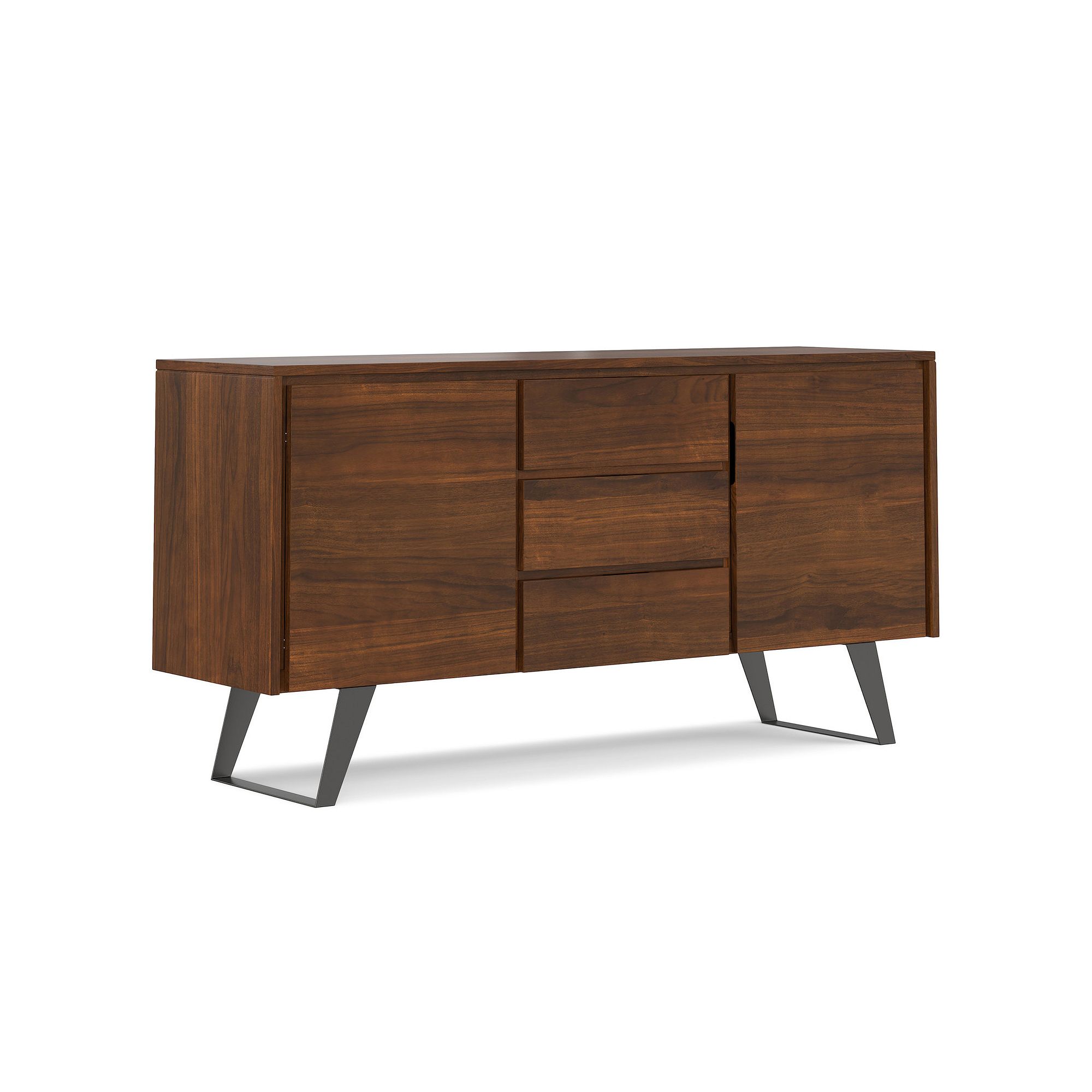 Simpli Home Lowry Sideboard Buffet Table, Brown Veneer