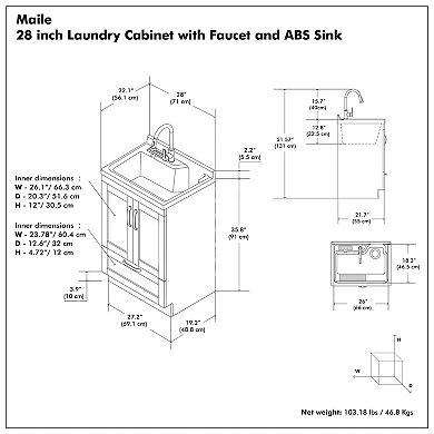 Simpli Home Maile 28-in. Laundry Cabinet