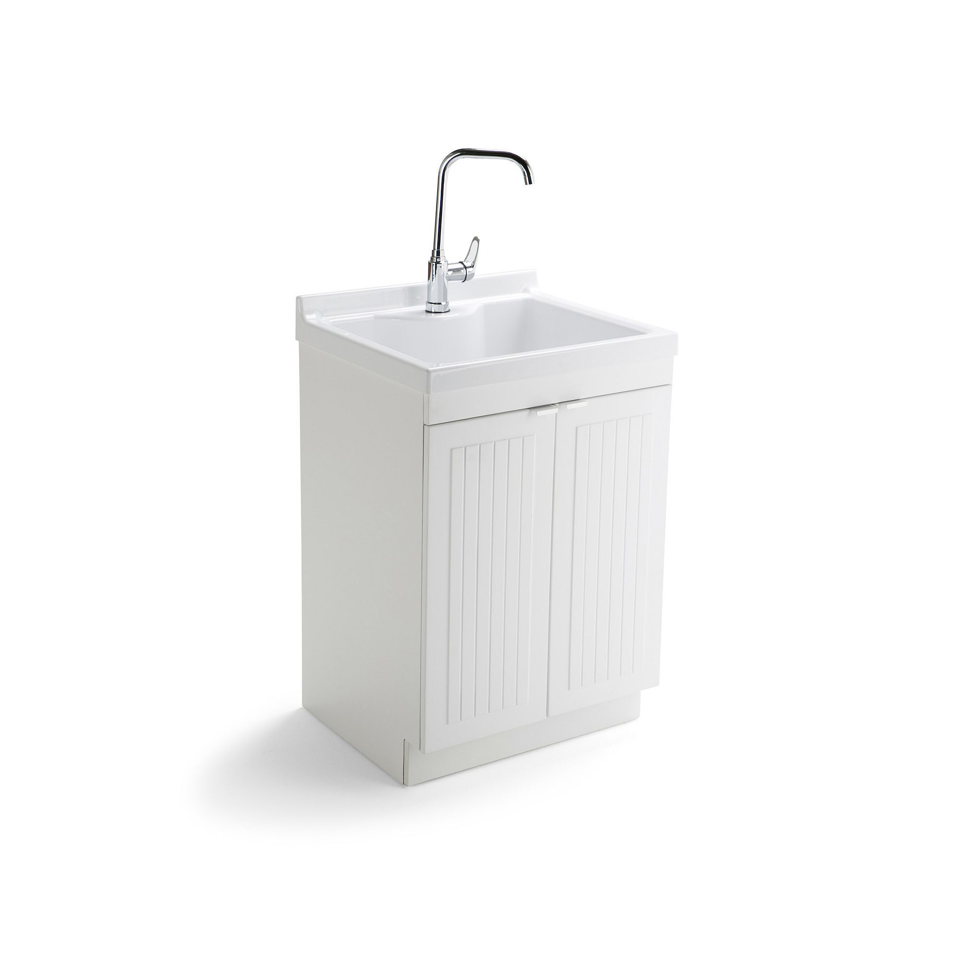 Simpli Home Murphy All-In-One 24-in. Laundry Sink & Cabinet, Adult Unisex, 