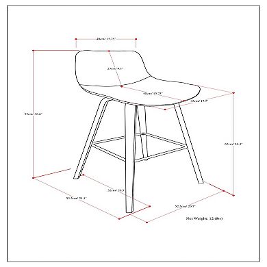 Simpli Home 2-piece Randolph Bentwood Counter Stool Set