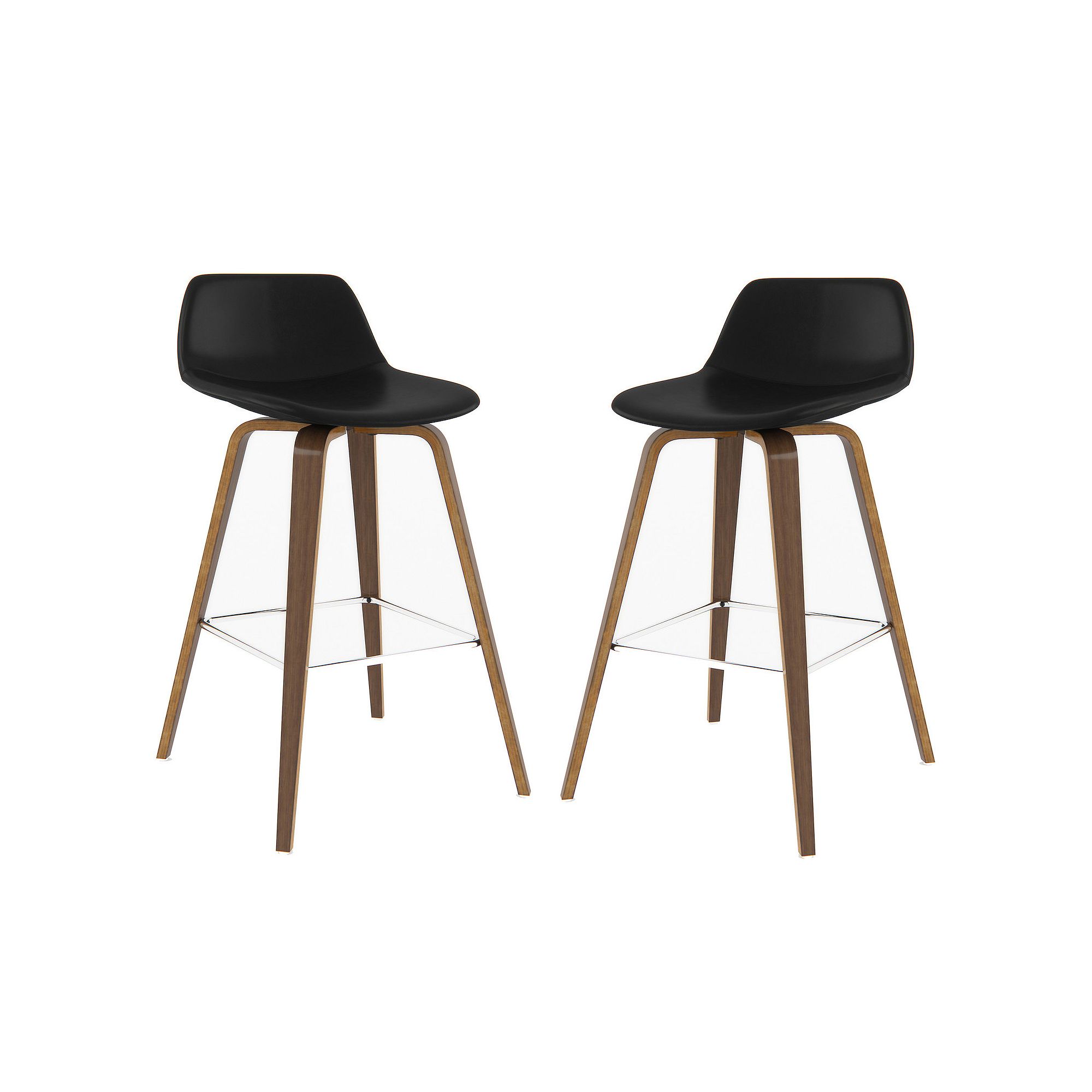 Simpli Home 2-piece Randolph Bentwood Counter Stool Set, Black