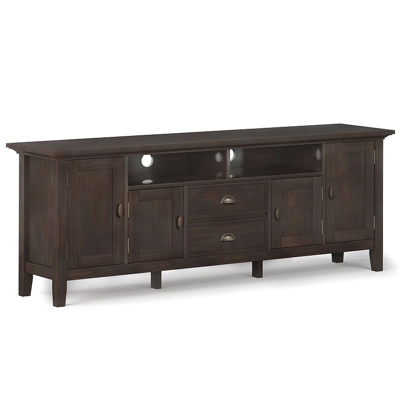 Simpli Home Redmond TV Media Stand, Brunette Brown