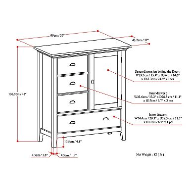 Simpli Home Redmond Medium Storage Cabinet