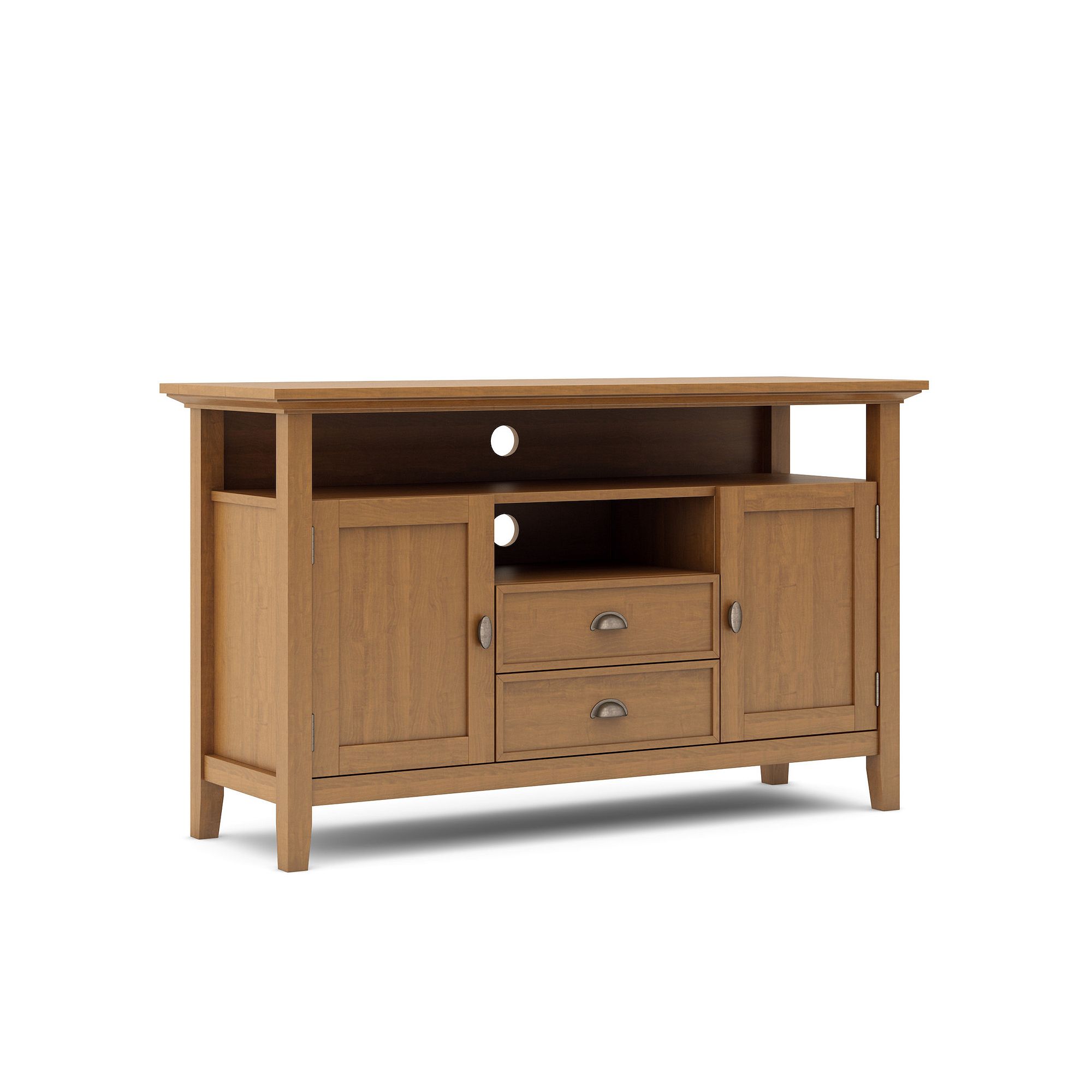 Simpli Home Redmond Tall TV Media Stand, Light Golden Brown