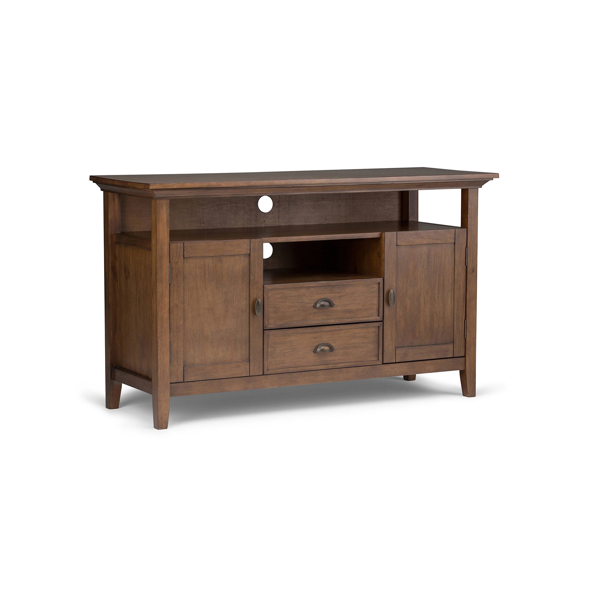 Simpli Home Redmond Tall TV Media Stand, Rustic Natural Brown