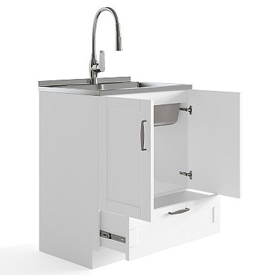 Reed All-In-One 24-in. Laundry Utility Sink and Cabinet