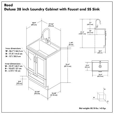 Reed All-In-One 24-in. Laundry Utility Sink and Cabinet
