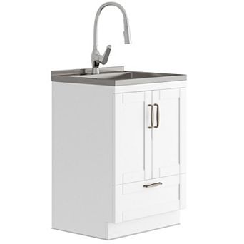 Reed All-In-One 24 in Laundry Utility Sink and Cabinet