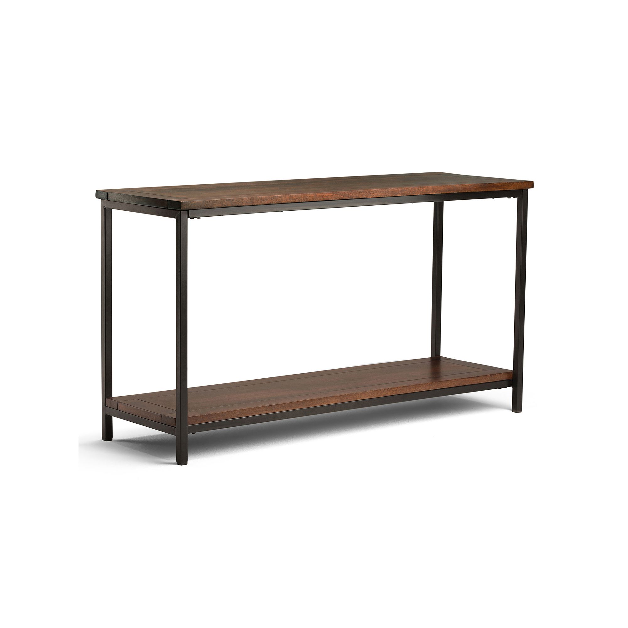 Simpli Home Skyler Console Sofa Table, Red Brown
