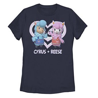 Juniors' Nintendo Animal Crossing Cyrus & Reese Heart Tee