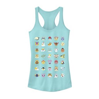 Juniors' Animal Crossing Group Character Faces Tank Top