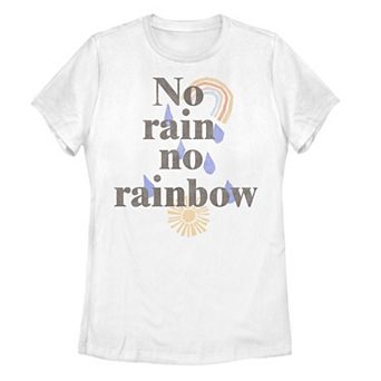 Juniors' "No Rain No Rainbow" Graphic Tee
