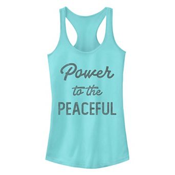 Juniors' "Power to the Peaceful" Graphic Tank Top