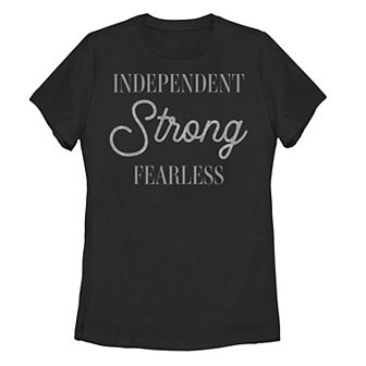 Juniors' Independent Strong Fearless Graphic Tee