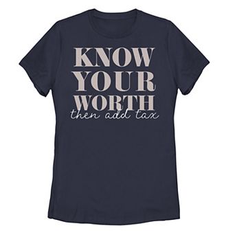 Juniors' Know Your Worth Graphic Tee
