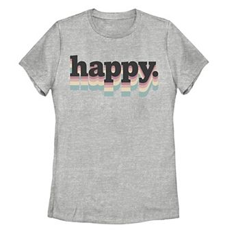 Juniors' "Happy" Graphic Tee