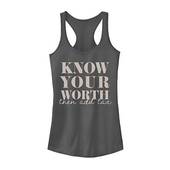 Juniors' Know Your Worth Graphic Tank Top
