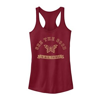 Juniors' See The Good Butterfly Tank Top