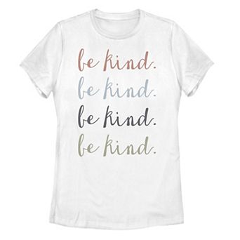 Juniors' Be Kind Script Stack Tee