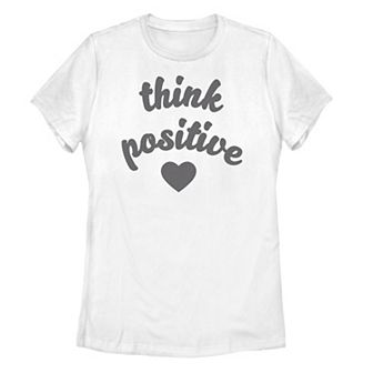 Juniors' Think Positive Heart Tee