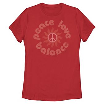 Juniors' Peace Love Balance Graphic Tee