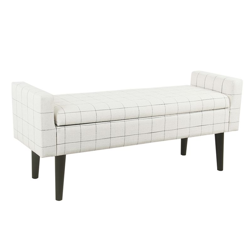 HomePop Fulton Storage Bench, White