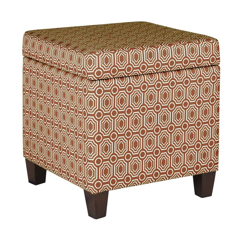 HomePop Cube Storage Ottoman, Orange