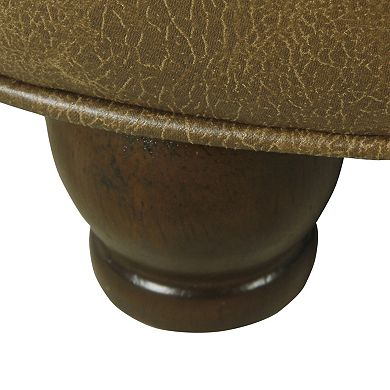 HomePop Large Tufted Round Storage Ottoman