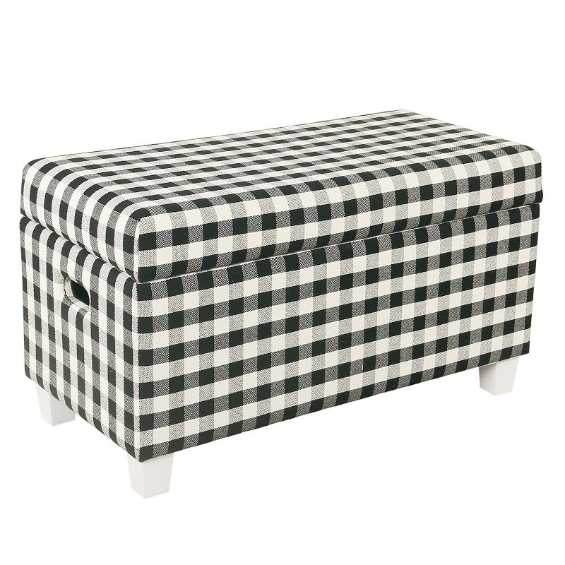 Kids HomePop Plaid Storage Bench, Black