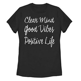 Juniors' "Positive Life" Graphic Tee
