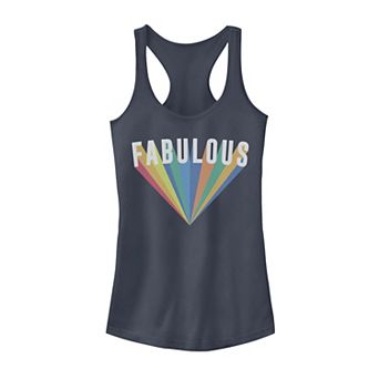 Juniors' "Fabulous" Rainbow Graphic Tank Top