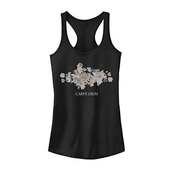 Juniors' "Carpe Diem" Floral Graphic Tank Top