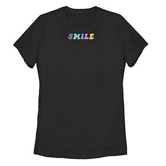 Juniors' "Smile" Embroidery Graphic Tee