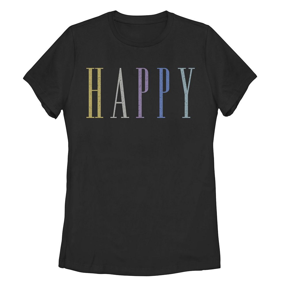 Juniors' Happy Graphic Tee
