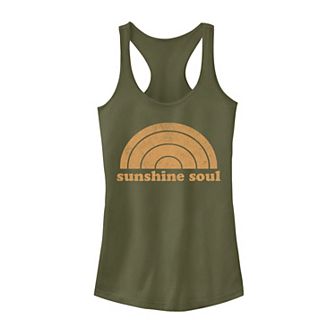 Juniors' "Sunshine Soul" Retro Graphic Tank Top