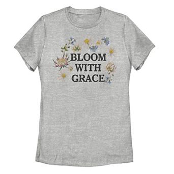 Juniors' "Bloom With Grace" Floral Tee
