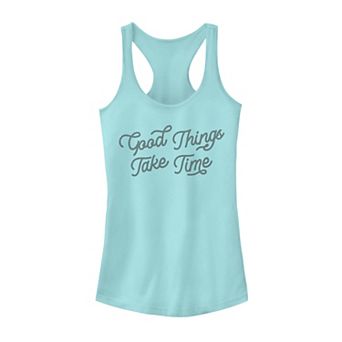 Juniors' "Good Things Take Time" Script Tank Top