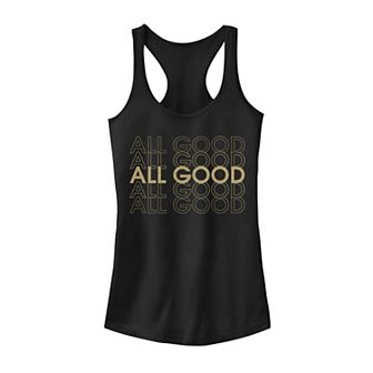 Juniors' "All Good" Text Stack Tank Top